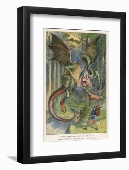 The Jabberwock with Eye of Flame Came Whiffling Through the Tulgey Wood-John Tenniel-Framed Photographic Print