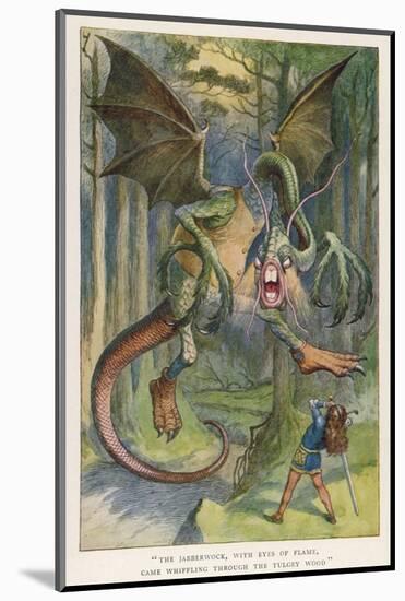 The Jabberwock with Eye of Flame Came Whiffling Through the Tulgey Wood-John Tenniel-Mounted Photographic Print