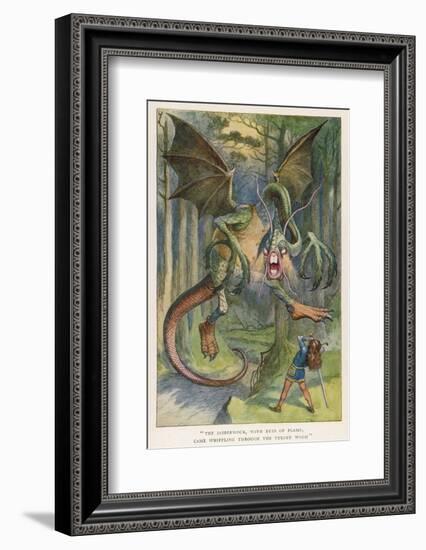 The Jabberwock with Eye of Flame Came Whiffling Through the Tulgey Wood-John Tenniel-Framed Photographic Print