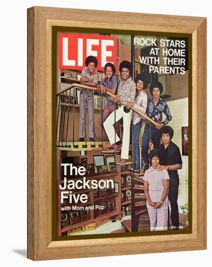 The Jackson Five with their Father and Mother, Joseph and Katherine, September 24, 1971-John Olson-Framed Premier Image Canvas