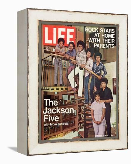 The Jackson Five with their Father and Mother, Joseph and Katherine, September 24, 1971-John Olson-Framed Premier Image Canvas