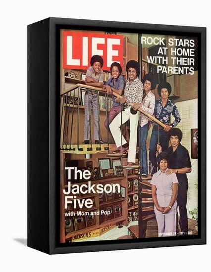 The Jackson Five with their Father and Mother, Joseph and Katherine, September 24, 1971-John Olson-Framed Premier Image Canvas