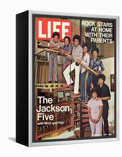 The Jackson Five with their Father and Mother, Joseph and Katherine, September 24, 1971-John Olson-Framed Premier Image Canvas