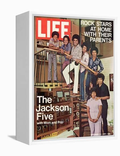 The Jackson Five with their Father and Mother, Joseph and Katherine, September 24, 1971-John Olson-Framed Premier Image Canvas