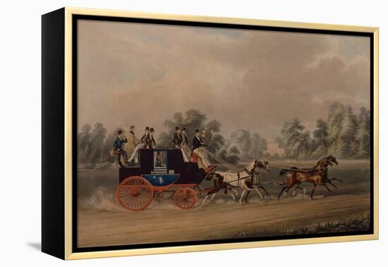 The Jaglione Windsor Coach (Coloured Engraving)-James Pollard-Framed Premier Image Canvas