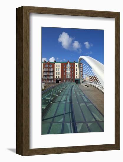 The James Joyce Bridge across the River Liffey (2003)-null-Framed Photographic Print