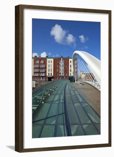 The James Joyce Bridge across the River Liffey (2003)-null-Framed Photographic Print