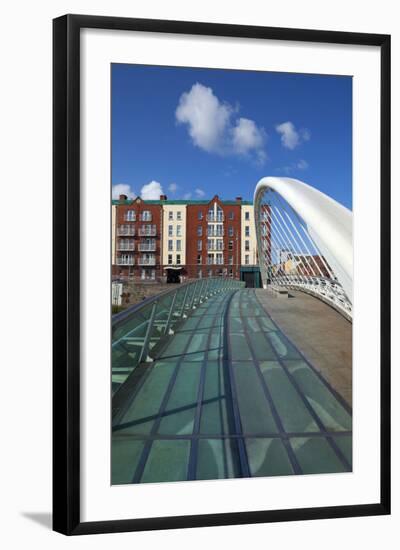 The James Joyce Bridge across the River Liffey (2003)-null-Framed Photographic Print