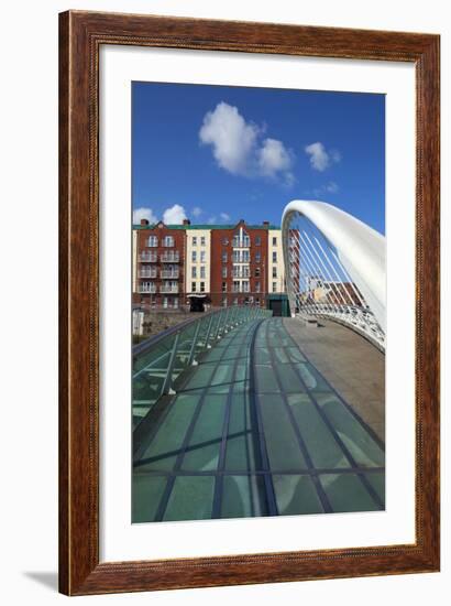 The James Joyce Bridge across the River Liffey (2003)-null-Framed Photographic Print