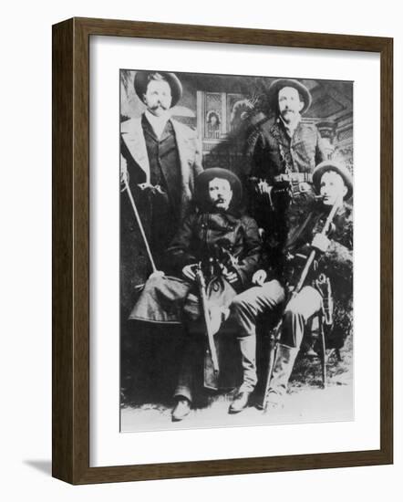 The James-Younger Gang (L-R): Cole Younger Jesse James Bob Younger Frank James-null-Framed Photographic Print
