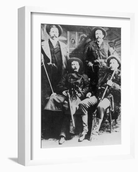 The James-Younger Gang (L-R): Cole Younger Jesse James Bob Younger Frank James-null-Framed Photographic Print