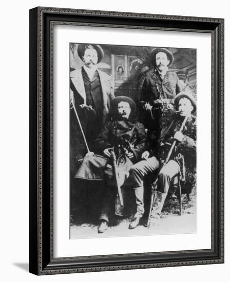 The James-Younger Gang (L-R): Cole Younger Jesse James Bob Younger Frank James-null-Framed Photographic Print