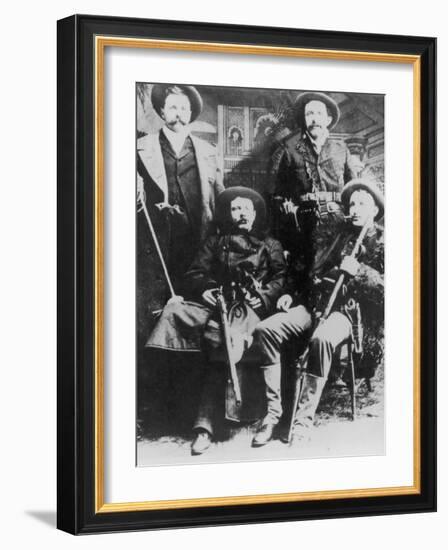 The James-Younger Gang (L-R): Cole Younger Jesse James Bob Younger Frank James-null-Framed Photographic Print