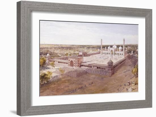 The Jami Masjid, Delhi, 1864 (Pencil, Pen and Grey Ink, W/C, Heightened Touches of Whi)-William 'Crimea' Simpson-Framed Giclee Print