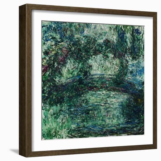 The Japanese Bridge on the Waterlily-Pond at Giverny, 1924/25-Claude Monet-Framed Giclee Print