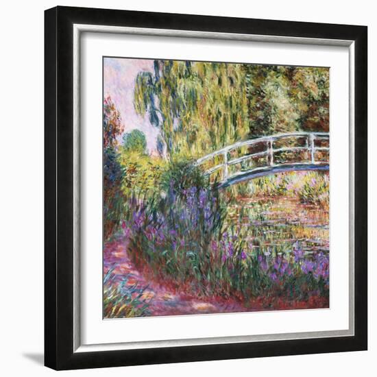 The Japanese Bridge, Pond with Water Lilies, 1900-Claude Monet-Framed Giclee Print