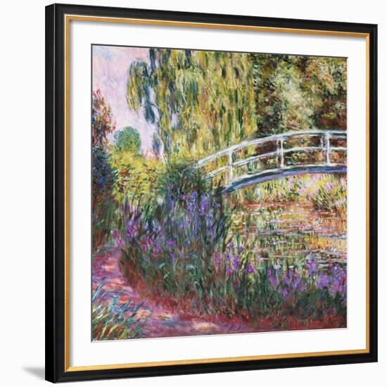 The Japanese Bridge, Pond with Water Lilies, 1900-Claude Monet-Framed Giclee Print