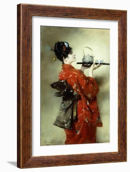 The Japanese Lady; La Japonaise, 1888-Clemens von Pausinger-Framed Giclee Print