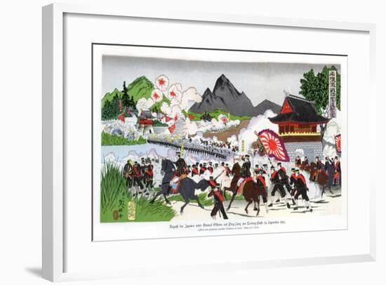 The Japanese Led by General Oshima Invade Ping Yang, Korea, 14 September 1894-null-Framed Giclee Print