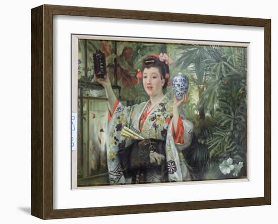 The Japanese Vase, C.1870-James Tissot-Framed Giclee Print