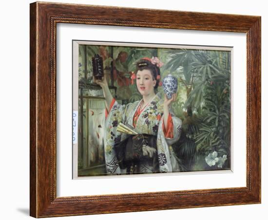 The Japanese Vase, C.1870-James Tissot-Framed Giclee Print