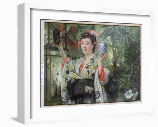 The Japanese Vase, C.1870-James Tissot-Framed Giclee Print