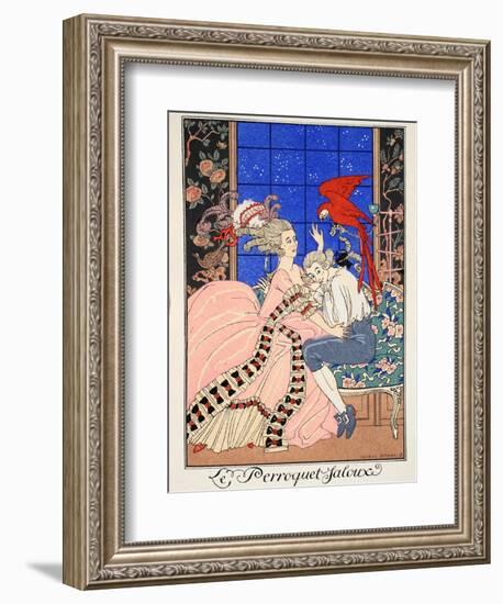 The Jealous Parrot, 1919-Georges Barbier-Framed Giclee Print