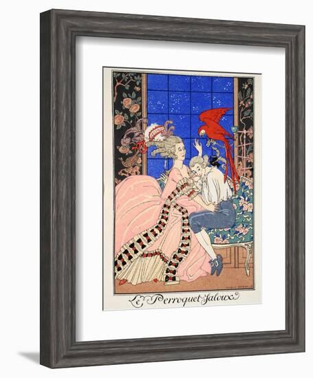 The Jealous Parrot, 1919-Georges Barbier-Framed Giclee Print