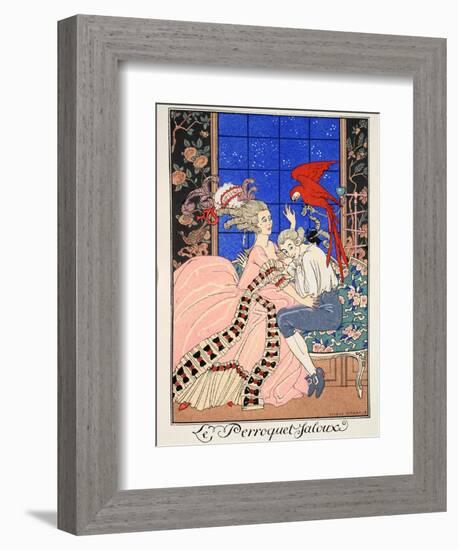 The Jealous Parrot, 1919-Georges Barbier-Framed Giclee Print