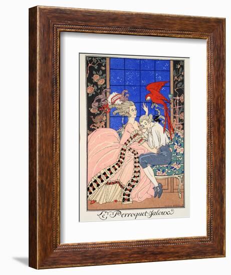 The Jealous Parrot, 1919-Georges Barbier-Framed Giclee Print