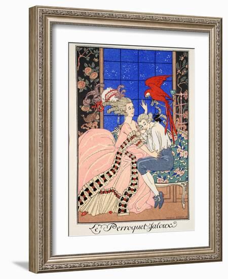 The Jealous Parrot, 1919-Georges Barbier-Framed Giclee Print