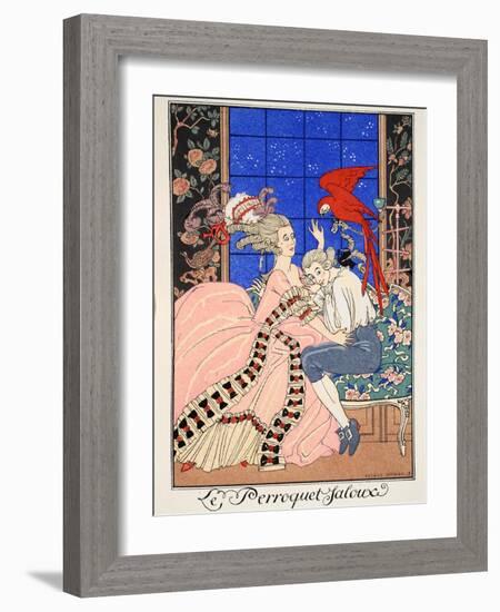 The Jealous Parrot, 1919-Georges Barbier-Framed Giclee Print