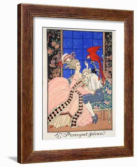 The Jealous Parrot, 1919-Georges Barbier-Framed Giclee Print