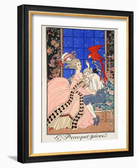 The Jealous Parrot, 1919-Georges Barbier-Framed Giclee Print