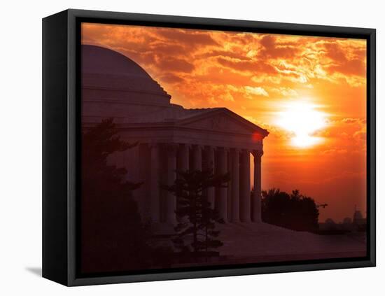 The Jefferson Memorial is Seen at the End of a Record High Temperature Day-null-Framed Premier Image Canvas