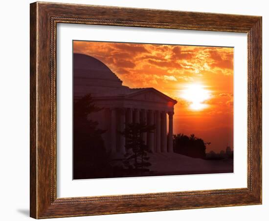 The Jefferson Memorial is Seen at the End of a Record High Temperature Day-null-Framed Photographic Print