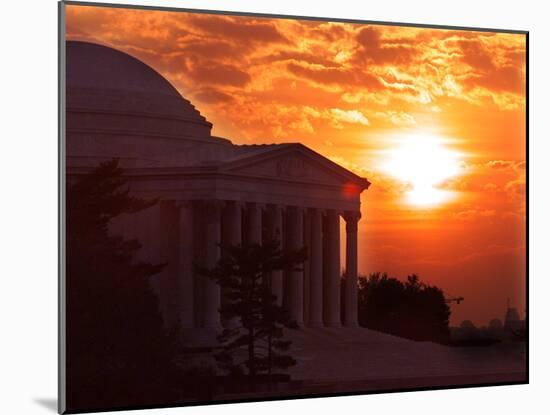 The Jefferson Memorial is Seen at the End of a Record High Temperature Day-null-Mounted Photographic Print