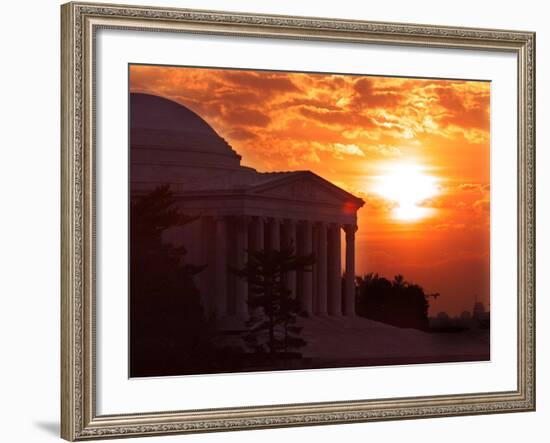 The Jefferson Memorial is Seen at the End of a Record High Temperature Day-null-Framed Photographic Print