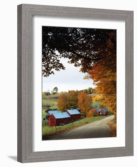 The Jenne Farm in Fall, Reading, Vermont, USA-Walter Bibikow-Framed Photographic Print