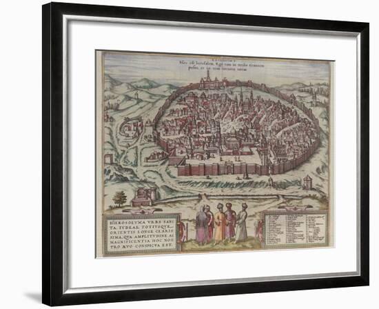 The Jerusalem Map (From: Jansson, Jan. Illustriorum Hispaniae Urbium Tabulae, Amsterdam, 165), 1657-Frans Hogenberg-Framed Giclee Print