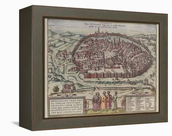 The Jerusalem Map (From: Jansson, Jan. Illustriorum Hispaniae Urbium Tabulae, Amsterdam, 165), 1657-Frans Hogenberg-Framed Premier Image Canvas