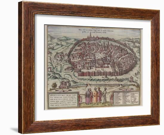 The Jerusalem Map (From: Jansson, Jan. Illustriorum Hispaniae Urbium Tabulae, Amsterdam, 165), 1657-Frans Hogenberg-Framed Giclee Print