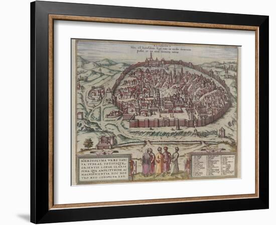 The Jerusalem Map (From: Jansson, Jan. Illustriorum Hispaniae Urbium Tabulae, Amsterdam, 165), 1657-Frans Hogenberg-Framed Giclee Print