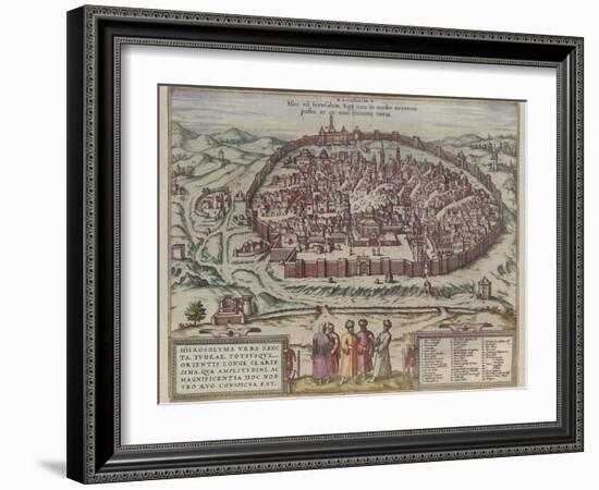 The Jerusalem Map (From: Jansson, Jan. Illustriorum Hispaniae Urbium Tabulae, Amsterdam, 165), 1657-Frans Hogenberg-Framed Giclee Print