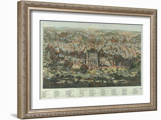 The Jerusalem Map (Vue Générale De Jérusalem Historique Et Modern), Ca 1862-Adolf Eltzner-Framed Giclee Print