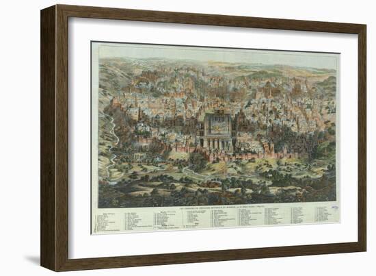 The Jerusalem Map (Vue Générale De Jérusalem Historique Et Modern), Ca 1862-Adolf Eltzner-Framed Giclee Print