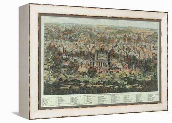 The Jerusalem Map (Vue Générale De Jérusalem Historique Et Modern), Ca 1862-Adolf Eltzner-Framed Premier Image Canvas