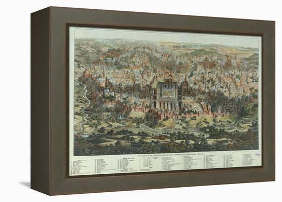The Jerusalem Map (Vue Générale De Jérusalem Historique Et Modern), Ca 1862-Adolf Eltzner-Framed Premier Image Canvas