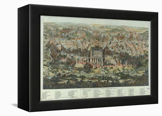 The Jerusalem Map (Vue Générale De Jérusalem Historique Et Modern), Ca 1862-Adolf Eltzner-Framed Premier Image Canvas