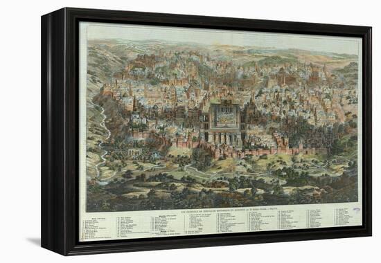 The Jerusalem Map (Vue Générale De Jérusalem Historique Et Modern), Ca 1862-Adolf Eltzner-Framed Premier Image Canvas